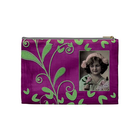 Purple Heart Medium Cosmetic Bag By Catvinnat Back