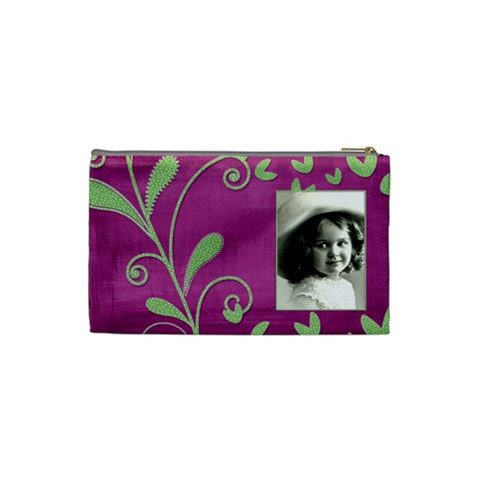 Purple Heart Small Cosmetic Bag By Catvinnat Back
