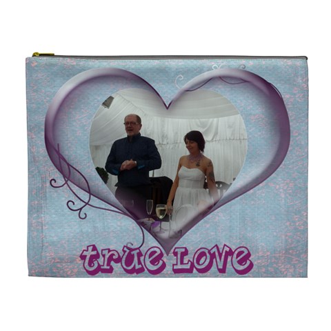 True Love Extra Large Cosmetic Bag By Catvinnat Front