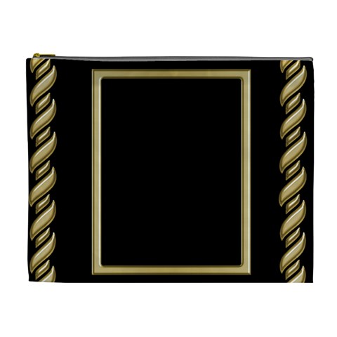 Black And Gold (xl) Cosmetic Bag By Deborah Front