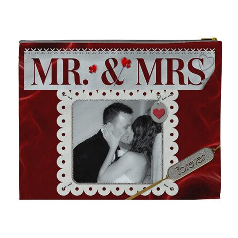 Mr  And Mrs  Xl Cosmetic Bag By Lil Back