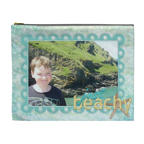 Just Beachy Extra Large Cosmetic Bag 2 By Catvinnat Front