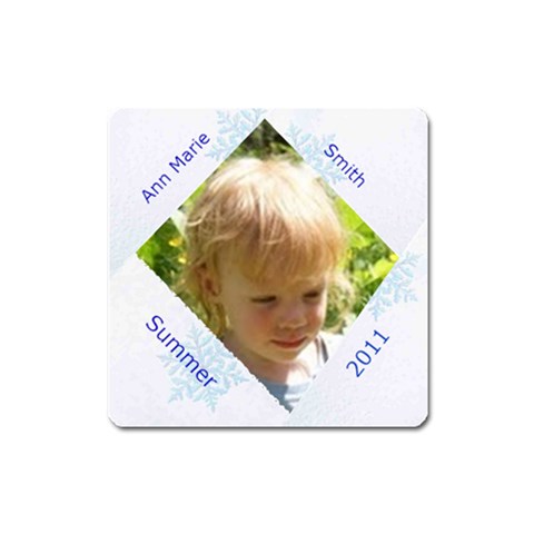 Snowflake Square Magnet By Kim Blair Front