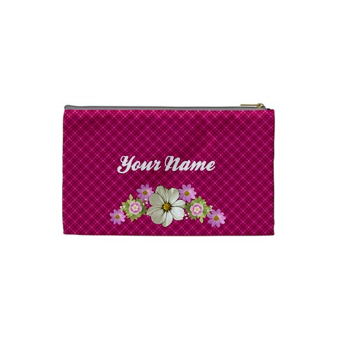 Pink Florals Cosmetic Bag Small By Happylemon Back