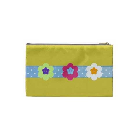Pastel Flowers Cosmetic Bag Small By Happylemon Back