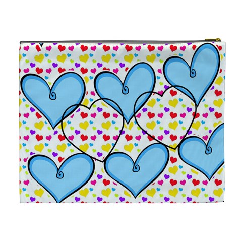 Blue Heart (xl) Cosmetic Bag By Deborah Back