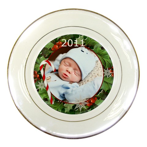 Christmas Porcelain Plate By Lil Front