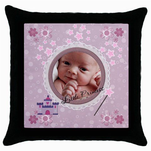 Little Princess Throw Pillow Case By Lil Front