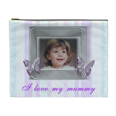 Mommys Angel Stripe Cosmetic Bag By Claire Mcallen Front