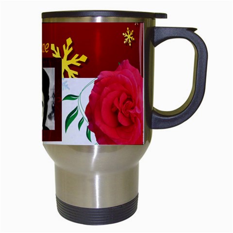 Red And White Travel Mug By Kim Blair Right