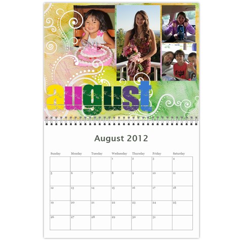 Guilliams Family Calander 2012 By Alexis Aug 2012