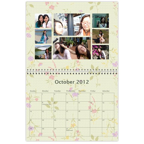 2012 Calendar By Yijie Li Oct 2012