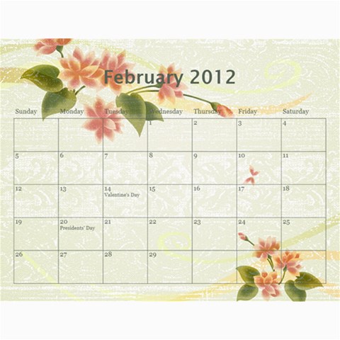 2012 Calendar By Yijie Li Apr 2012
