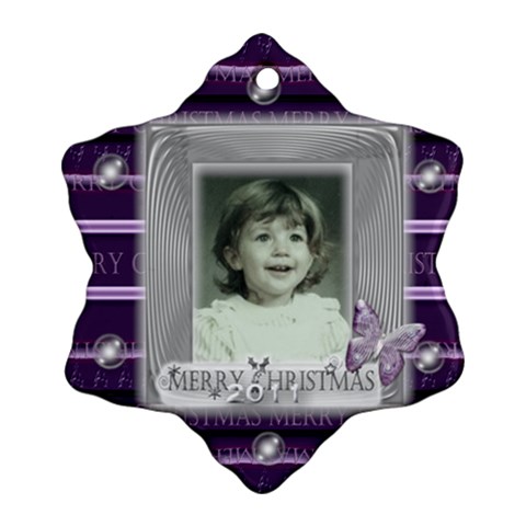 Purple Butterfly Glass Frame Bubble Christmas By Claire Mcallen Front