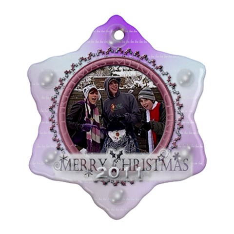 Purple Merry Christmas Tree Ornament By Claire Mcallen Front