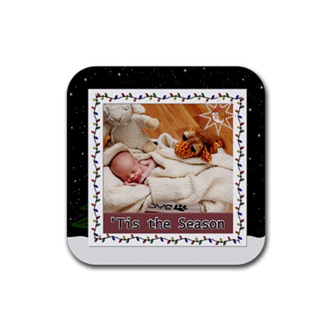 Tis The Season Square Rubber Coaster By Lil Front