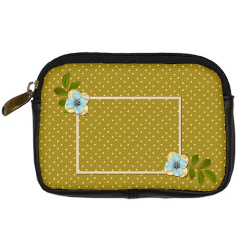 Digital Camera Leather Case: Polka By Jennyl Front