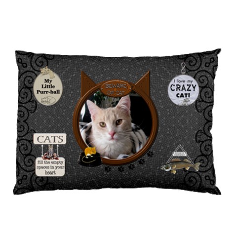 I Love My Cat Pillow Case By Lil 26.62 x18.9  Pillow Case