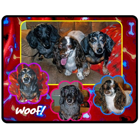 Janines Puppies By Barb Moore 60 x50  Blanket Front