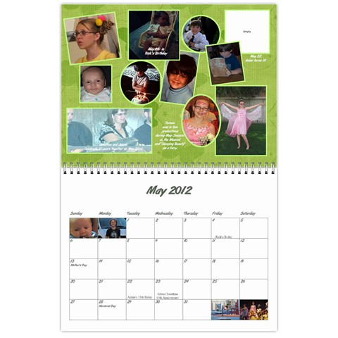 2012 Calendar By Linda May 2012