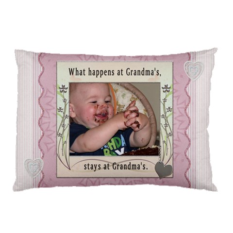 Grandmas Pink Pillow Case By Lil 26.62 x18.9  Pillow Case