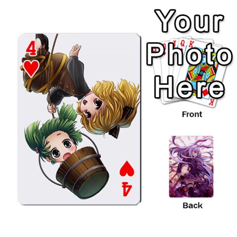 Touhou Playing Card Deck Reisen Back By K Kaze Front - Heart4