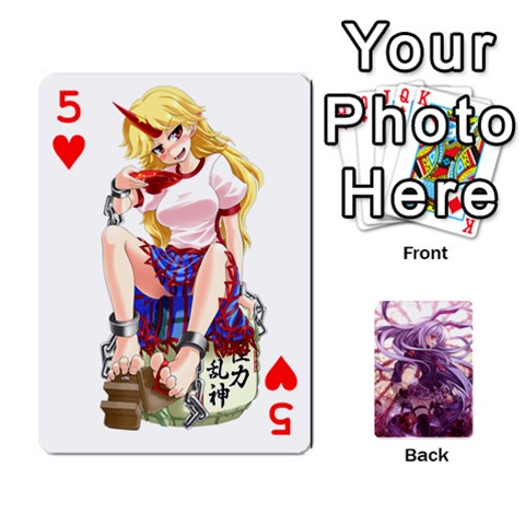 Touhou Playing Card Deck Reisen Back By K Kaze Front - Heart5