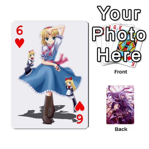 Touhou Playing Card Deck Reisen Back By K Kaze Front - Heart6