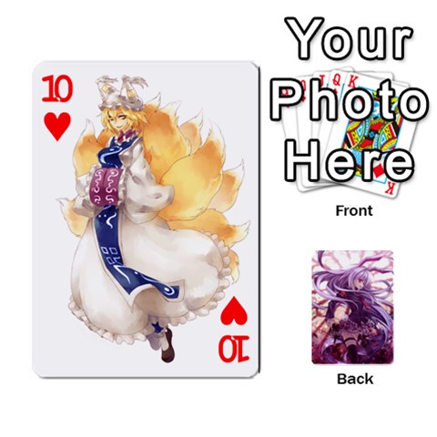 Touhou Playing Card Deck Reisen Back By K Kaze Front - Heart10