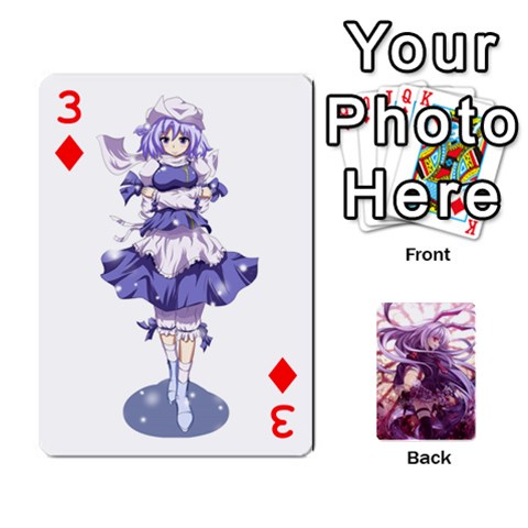 Touhou Playing Card Deck Reisen Back By K Kaze Front - Diamond3