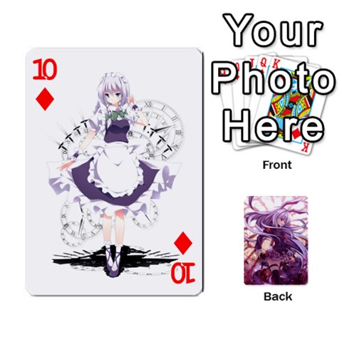 Touhou Playing Card Deck Reisen Back By K Kaze Front - Diamond10