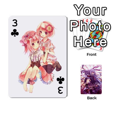 Touhou Playing Card Deck Reisen Back By K Kaze Front - Club3