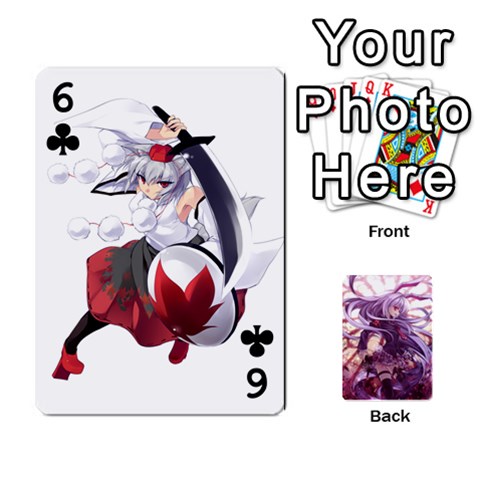 Touhou Playing Card Deck Reisen Back By K Kaze Front - Club6