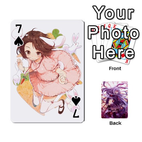 Touhou Playing Card Deck Reisen Back By K Kaze Front - Spade7