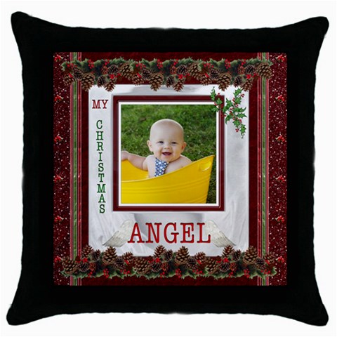 Christmas Angel Throw Pillow Case By Lil Front