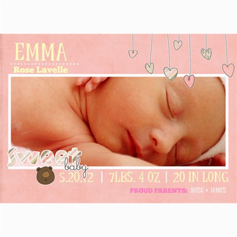 Baby Girl Card By Denise Zavagno 7 x5  Photo Card - 2