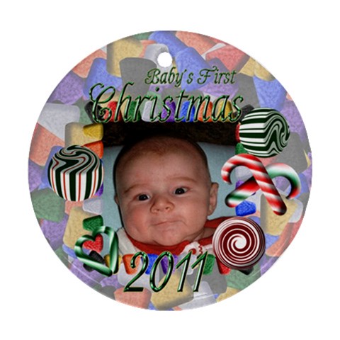 Baby s First Christmas Round Ornament By Chere s Creations Front
