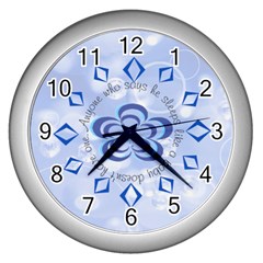 Blue Bubble Clock - Wall Clock (Silver)