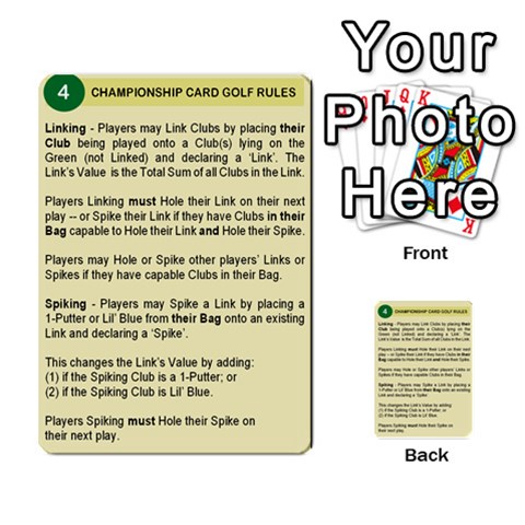 Championship Card Golf Deck (final Version 12 Back 3
