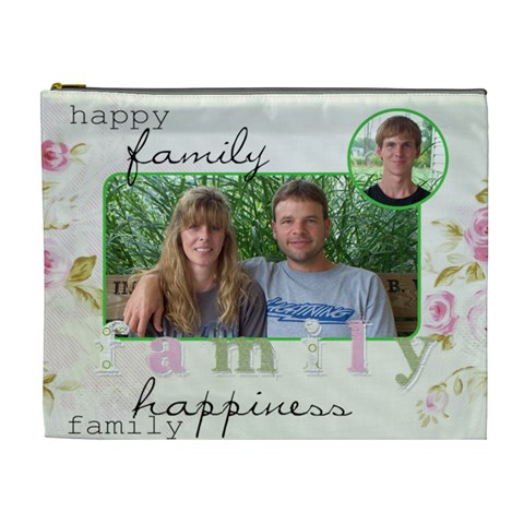 Xl Cosmetic Bag Family Happiness By Laurrie Front