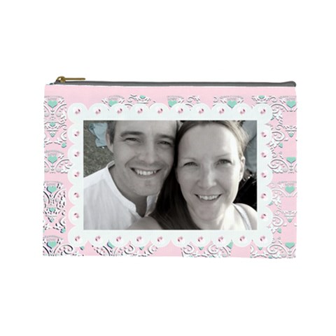 Pink Love Cosmetic Make Up Bag By Claire Mcallen Front