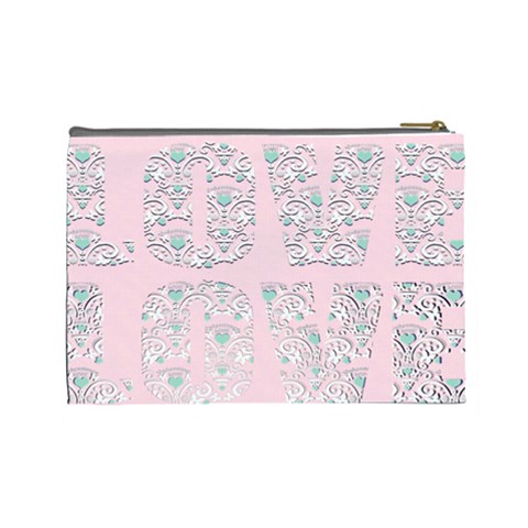 Pink Love Cosmetic Make Up Bag By Claire Mcallen Back