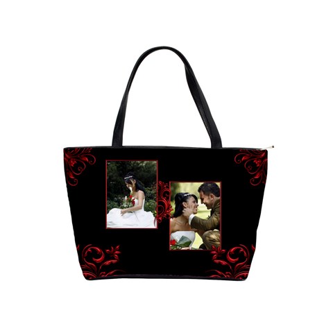 Red And Black Classic Shoulder Bag By Deborah Front