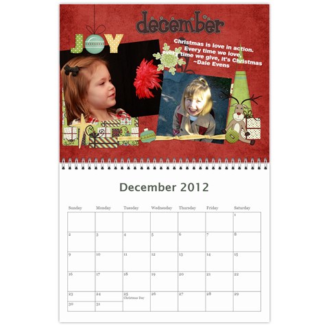 Calendar By Lenette Dec 2012