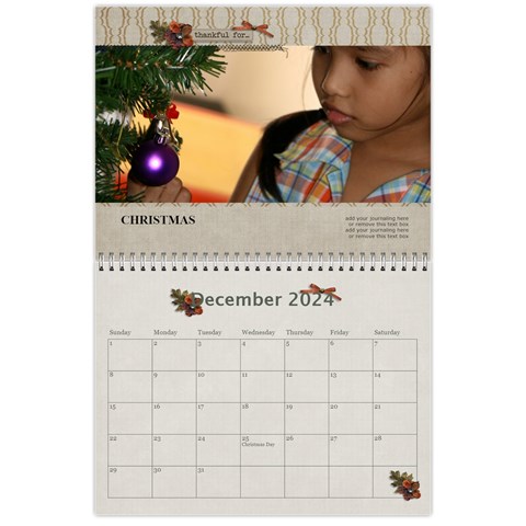Wall Calendar 11 X 8 5:  Thankful For By Jennyl Dec 2024