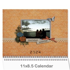 Wall Calendar 11 x 8.5 : Cherished Memories - Wall Calendar 11  x 8.5  (12-Months)