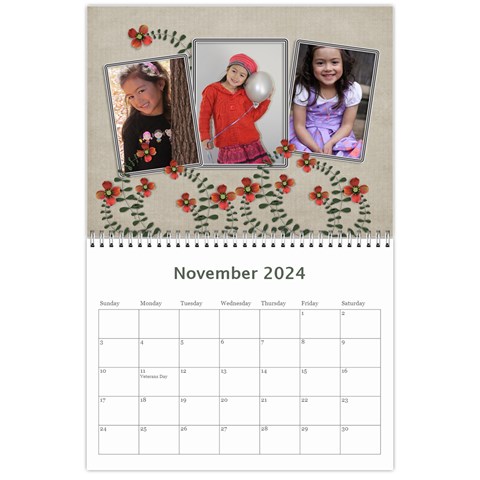 Wall Calendar 11 X 8 5 : Cherished Memories By Jennyl Nov 2024