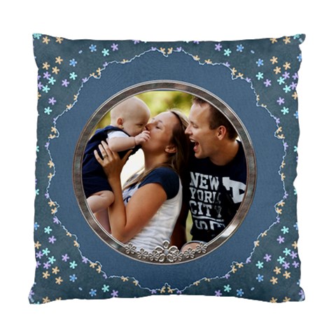 Pretty Blue Cushion Case (1 Sided) By Lil Front