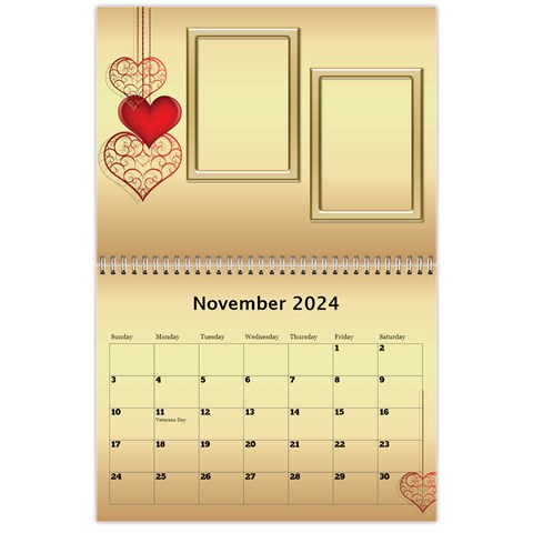 Valentine Wall Calendar (any Year) By Deborah Nov 2024