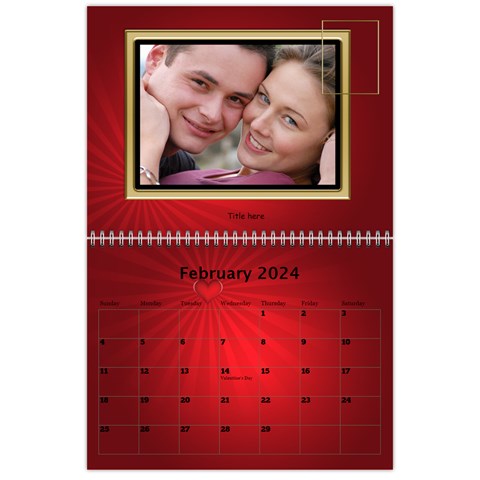 Valentine Wall Calendar (any Year) By Deborah Feb 2024